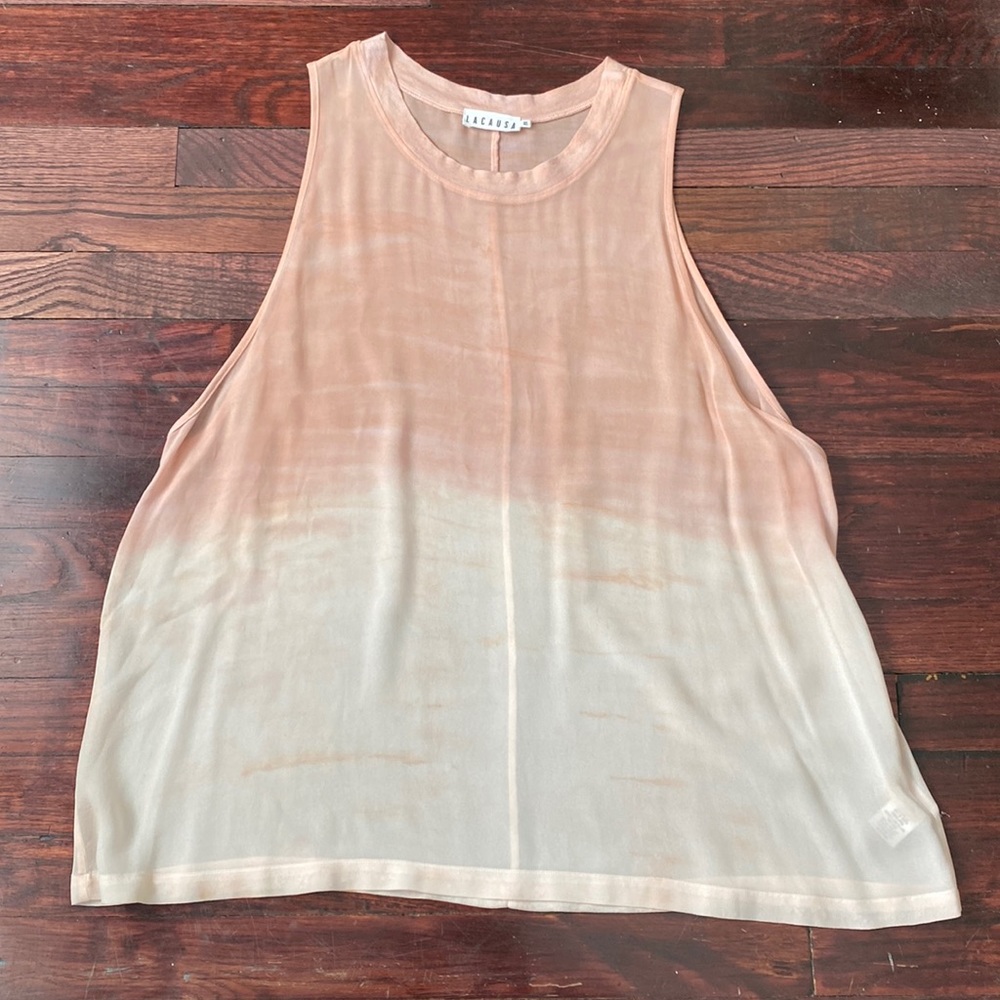 Lacausa Sheer Tie Dye Tank Top